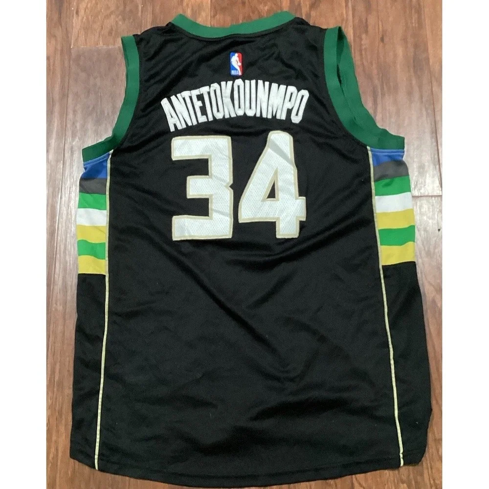 Adidas NBA Milwaukee Bucks Giannis Antetokounmpo #34 Swingman Jersey sz L